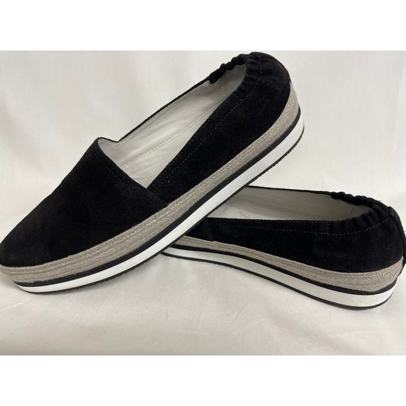 PRADA Black Suede Loafers Espadrilles 40 9 10 - Picture 1 of 3